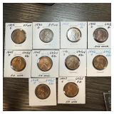LOT OF 10 BETTER WHEAT PENNIES CENTS
