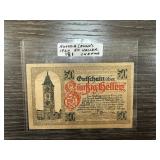 1920 50 HELLER AUSTRIA CURRENCY NOTE