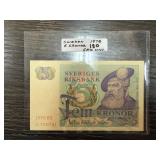 1978 SWEDEN 5 KRONER CURRENCY NOTE