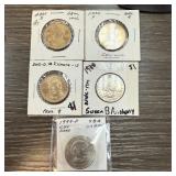 5PC HIGH GRADE MIXED DOLLAR COINS