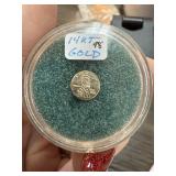 14K GOLD MINIATURE CENT COIN