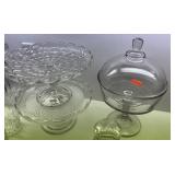 2 PC LARGE CAKE STANDS / LIDDED CENTERPIECE