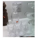 WATERFORD CRYSTAL DECANTER W 6 GLASSES