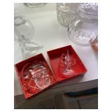 2PC VINTAGE KOSTA BODA CHRISTMAS ORNAMENTS