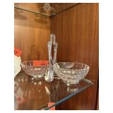 VAL ST LAMBERT CRYSTAL CONDIMENT BOWLS W SPOONS