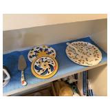 SERVING PLATTERS / TRIVETS UTENSILS OLD FOLEY MORE