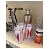 PHILLIPS 66 BOW TIE GLASSES MCM & COCKTAIL SHAKER