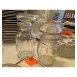 2PC VTG POSS ANTIQUE CRYSTAL PICKLE / STORAGE JARS