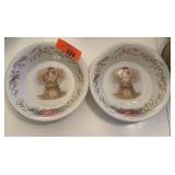 2PC VINTAGE QUAKER OATS CHINA CEREAL BOWLS