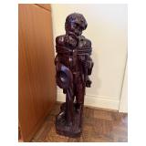 LARGE HAND CARVED WOOD SCULPTURE