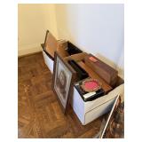 2 BOXES OF PICTURE FRAMES / ETC