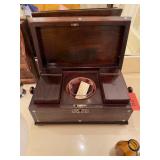 FABULOUS ANTIQUE TEA CADDY W INLAY