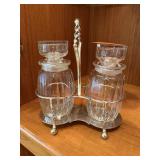 ANTIQUE SILVERPLATE PICKLE OLIVE CRUET SET