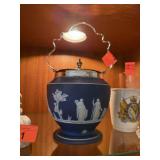 VINTAGE WEDGWOOD JASPERWARE BISCUIT JAR