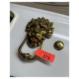 LIONS HEAD BRASS DOOR KNOCKER