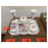 VINTAGE VICTORIA CHINA PORCELAIN VANITY SET
