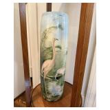 LARGE WG&CO LIMOGES FLAMINGO VASE W GUERIN