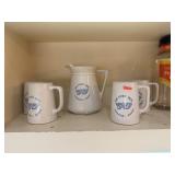 OX YOKE INN PIITCHER & 4 MUGS