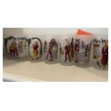 QTY 8 CHARLES DICKENS GLASSES BY HAZEL ATLAS