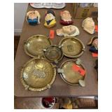 LOT OF BRASSWARE BRASS ASH TRAYS