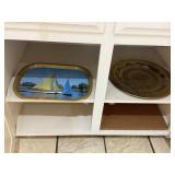 2PC METAL TRAYS / LARGE BRASS & BOWLS MORE