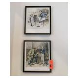 2PC DICKENS DECOR / 2 OVAL CHINA PANELS