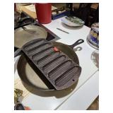 VINTAGE CAST IRON CORNBREAD PAN & SKILLET