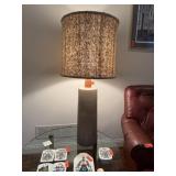 MARTZ? MID CENTURY POTTERY LAMP W HAIRLINE