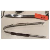 MID CENTURY BAR LEMON KNIFE & ICE TONGS