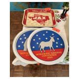 2PC ROUND METAL TRAYS DEMOCRAT / REPUBLICAN