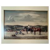PETER HURD LITHO PRINT THE HORSE TRADE