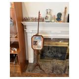 ANTIQUE FIREPLACE SCREEN W DISPLAY / DICKENS