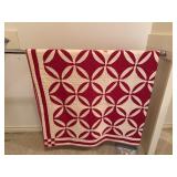 VINTAGE HAND MADE QUILT W BOOK