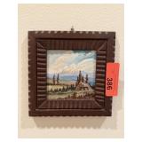 ORIGINAL PAINTING ON PLASTIC TILE UNSIGNED