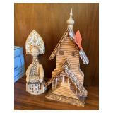 2PC RUSSIAN WOOD FOLK ART