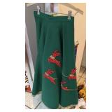 VINTAGE CHRISTMAS SKIRT FLYING REINDEER