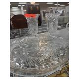 MISC LOT CRYSTAL & GLASS EGG PLATE AND VASES