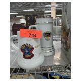 2 VINTAGE STEINS GERMAN & 240TH SUPPLY SQUADRON