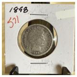 1898 BARBER SILVER DIME