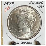 1922 PEACE SILVER DOLLAR HIGH GRADE