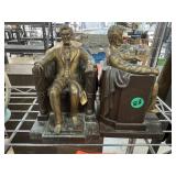 PAIR HEAVY BRASS LINCOLN BOOKENDS JB DC FRENCH