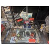 4 PC LOT VANITY TRAY TWISTED BUD VASE, WOOD PAINTE