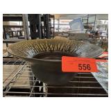 LARGE BROWN DRIP GLAZE POTTERY BOWL