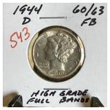 1944-D MERCURY SILVER DIME HIGH GRADE