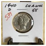 1940-D MERCURY SILVER DIME