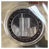 SEPTEMBER 11TH 9/11 CHALLENGE COIN ENAMEL SILVER
