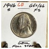 1946-S JEFFERSON NICKEL GEM FULL STEPS