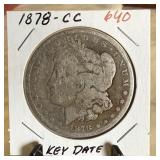 1878-CC MORGAN SILVER DOLLAR KEY DATE
