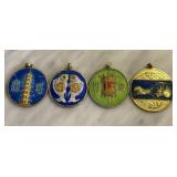 LOT OF 4 CHINESE ENAMELED PENDANTS