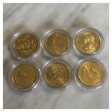 6PC GOLD PLATED STATE QUARTERS